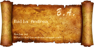 Balla Andrea névjegykártya
